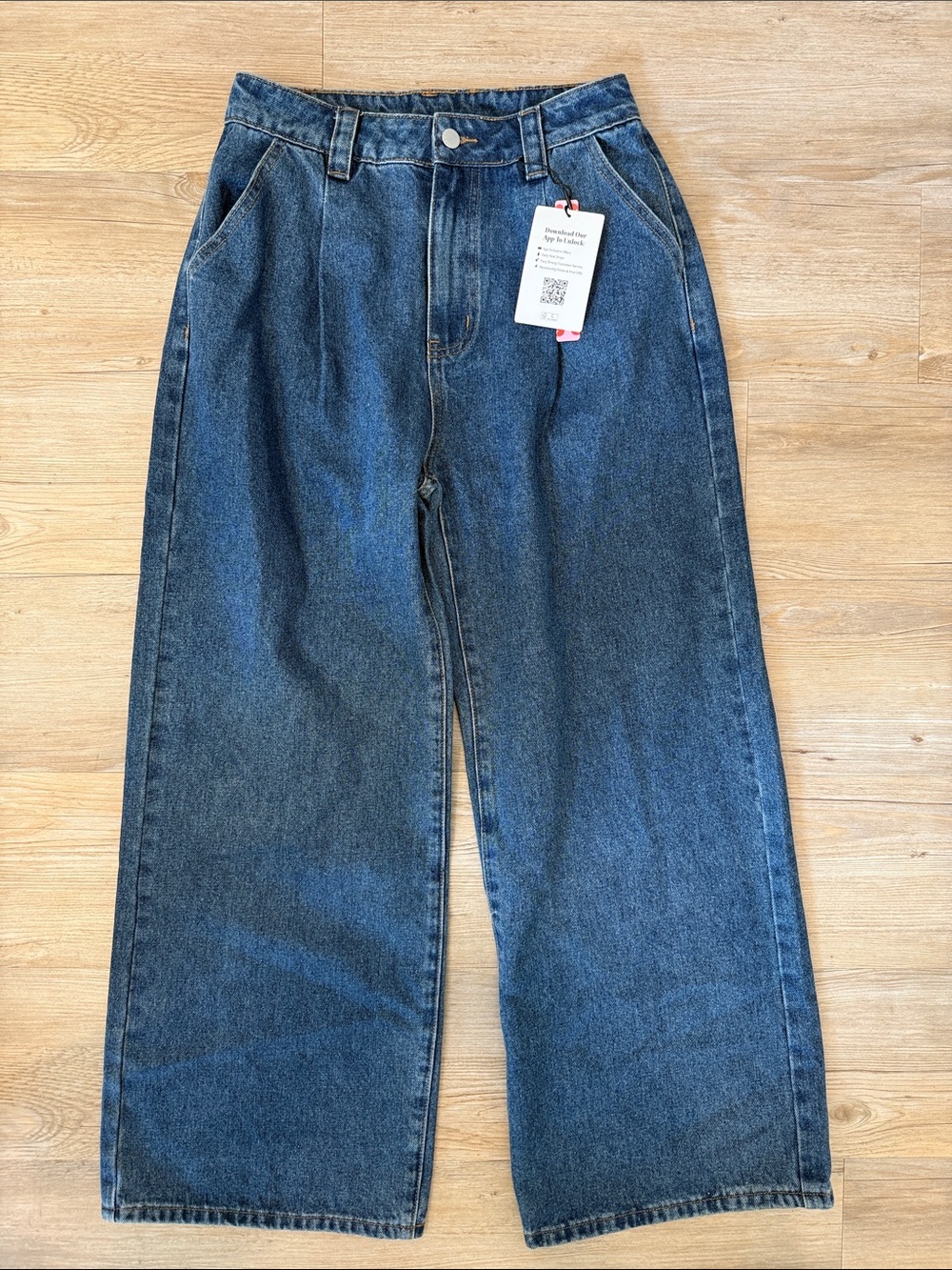 Cider Dark Wash Wide-Leg Denim Jeans
